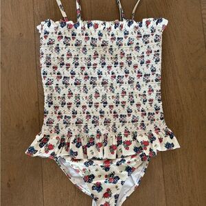 Tory Burch White and Red One Piece Swim